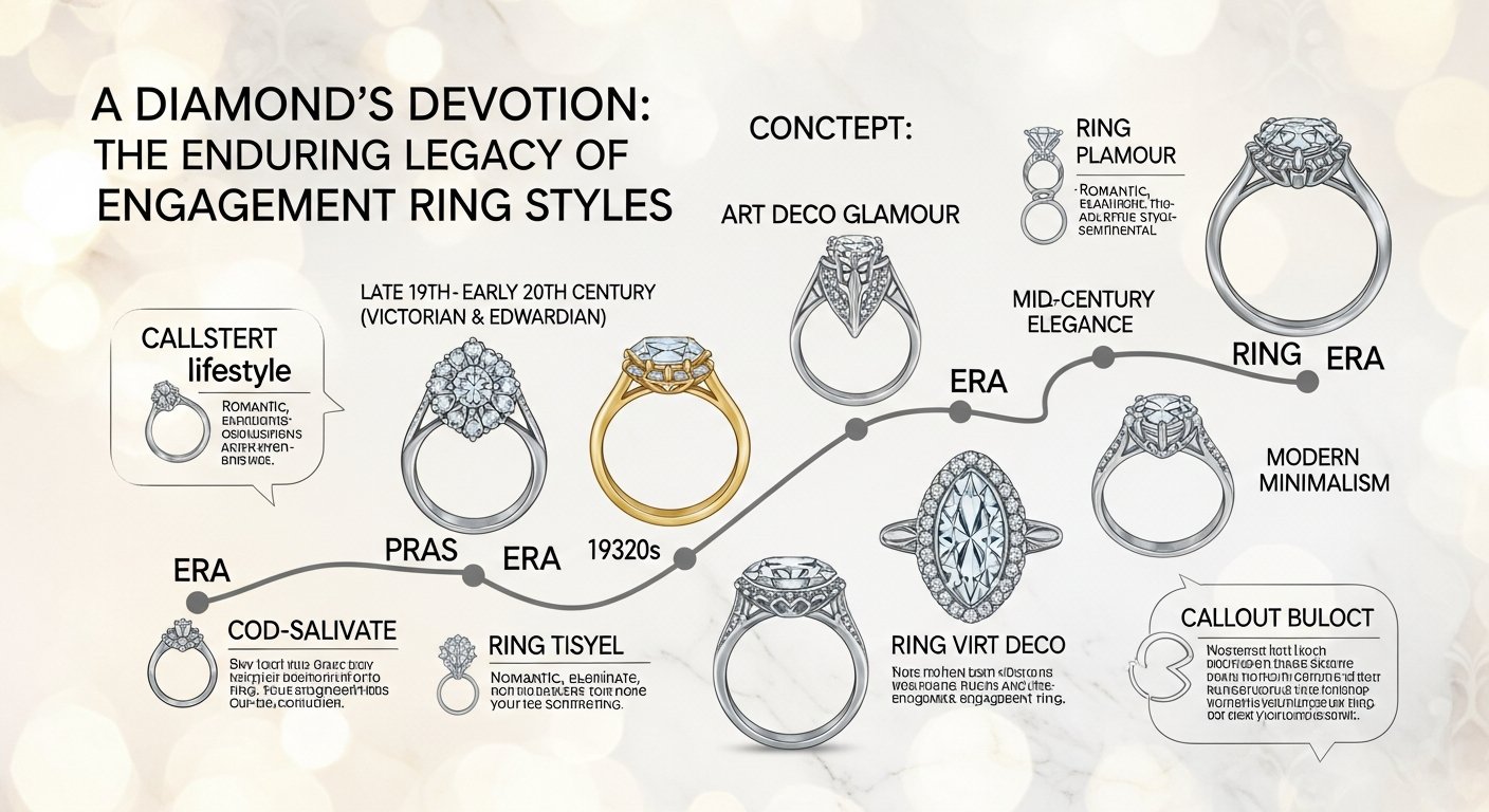 celebrity engagement ring history - featured illustration